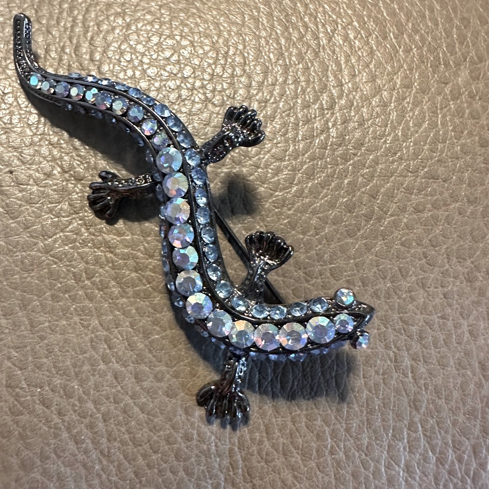 Cute lizard brooch
